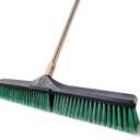 Eyliden Heavy Duty Push Broom 24" - Garage Sweeper Shop Brooms with 66" Long Handle, Outdoor Stiff Bristles Concrete Push Broom for Sidewalk Driveway Yard Patio Deck Warehouse Sweeping, Sweep Snow (Green)