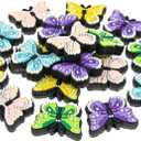 20PCS/Set Silicone Focal Bead Colorful Butterfly Theme Loose Beads Accessory for DIY Keychains Bracelet Necklace Pens Lanyard Making