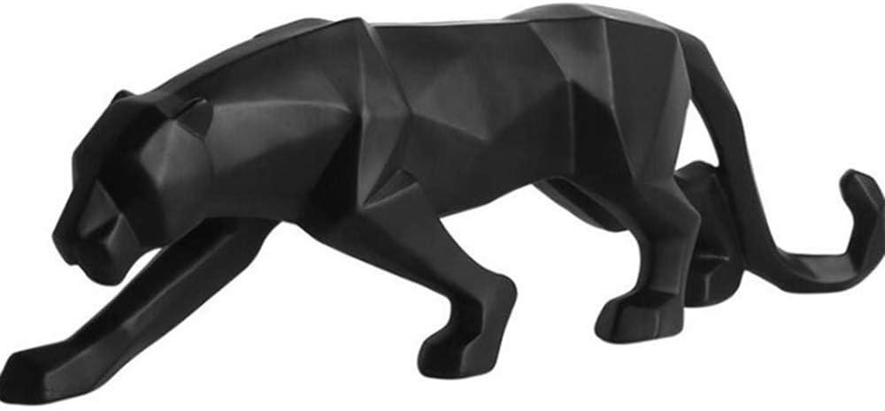 ASNOMY Nordic Modern Polyresin Cheetah Figurine Home Decor, Originality Home Decoration Furnishing Animal Ornament Resin, Resin Statues Home Decor Ornament Figures, Black