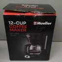 Mueller 12-Cup Drip Coffee Maker - Borosilicate Carafe, Auto-Off, Reusable Filter, Anti-Drip, Keep-Warm Function, Clear Water Level Window Coffee Machine, Kitchen Essentials & Accessories (Black)