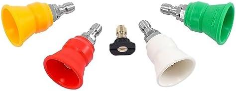 RIDGE WASHER Pressure Washer Nozzle Guard, Power Washer Nozzle Tips with Protector Holder, 5 Pressure Washing Tips with 1/4" Quick Connect, Orifice 2.5