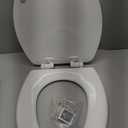 Mayfair Linden Slow Close Toilet Seat, Non Slip Heavy Duty Wood, Easy Install, Elongated, White