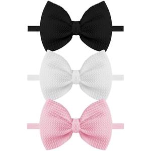 Pack Of 3 AYAOZTT Newborn Girl Bows Baby Headband 3 Package Handmase little girls toddler