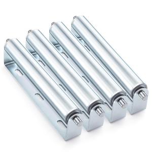 Elsjoy 4 Pack 10 Inch Long Roller and Bracket Set with 1.5" Diameter, Galvanized Steel Conveyor Roller for Conveying Heavy Objects, Canoe, Kayak, Woodworking