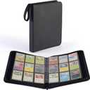 Trading Card Binder 9 Pockets, Durable for TCG, MTG, with 720 Sports & Game Card Storage, Side-Loading Design for Trading & Collectible Cards PU.(Black)