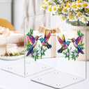 Hummingbird Acrylic Book Ends 2 Pieces, Clear Bookends for Shelves, Decorative Bookends for Heavy Books, Book Stopper Bookshelf Decor Home Office School for Hummingbird Gifts for Women