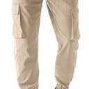 Men's Cargo Pants Casual Lightweight Elastic Waist Drawstring Pant with Pockets (XXL)