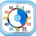 4.2" Wuyiway Visual Timer for Kids, 60-Minute Countdown Clock for Classroom Office Kitchen, Desk Time Management Tools, Silent Operation, Pomodoro Timer Colorful Pattern (Kid Blue)