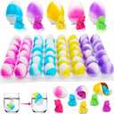 48PCS Kid Party Favors Hatching Unicorn Egg Goodie Treat Bag Stuffers Classroom Carnival Prize Small Toy Bulk Pinata Fillers Birthday Gift Girl Boy Treasure Box Grow in Water Party Supplies 3-5 4-8 Up