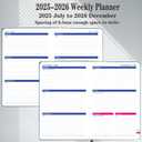 Planner 2025-2026, Weekly Monthly Academic Calendar for Jul 2025 - Dec 2026 [18 Month Agenda], 8.26" x 5.9" Faux Leather Cover + Thick Paper (Blue)