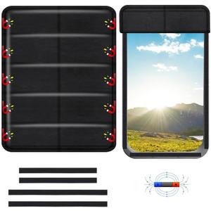 EcoNour RV Magnetic Window Shade for Side Door | Foldable Blackout UV Protection Cover | Winnebago Itasca Sunova Class A RV Entry Doors | 4 Hook & Loop Waterproof Oxford Fabric | Large (27" 18")