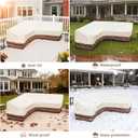 Okcool Outdoor Sectional Cover,V Shaped Patio Furniture Covers for 5-Seater Outdoor Sectional Furniture Couch 85"(85''L) x 33.5''D x 31''H, Beige & Brown