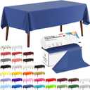 CXPSINC 54 Inch X 300 Feet Plastic Table Cover Roll Disposable Tablecloth with Slide Cutter for All Type/Shape Tables | Party, Banquet, Birthdays, Weddings(Navy Blue, 300 Feet)