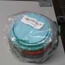 Suclain 4 Pcs Collapsible Bowls with Lids Silicone Camping Food Storage Container Expandable Folding Salad Lunch Box Travel Container for Hiking Camping(Red, Pink, Blue, Green,12 oz)