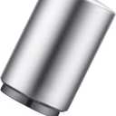 Premium Beer Bottle Opener (Silver), 1 PC Stainless Steel Automatic Push Down No Damage Quick to Open Small Portable Bottle Cap Openers for Home Bars Picnic Camping Hiking