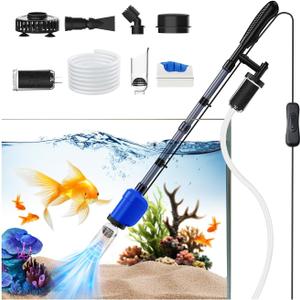 Aquarium Vacuum Gravel Cleaner6 in 1 Multi Function Electric Fish Tank Vacuum Gravel Cleaner with Strong Suction for Water Change Wash Sand Water Circulation(110V/32W)