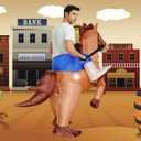 Stegosaurus Inflatable Costume Adult Ride On Horse Costumes Cowboy Air Blow Up Funny Riding Horse Suit for Men Women Halloween