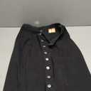 Women's Casual Slit Long Denim Skirt High Waist Button Up Slim Fit Midi Jean Skirts, Size S, Black