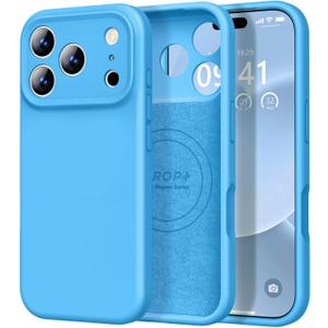 Vooii Magnetic for iPhone 17 Pro Max Case, Compatible with Magsafe (Premium Liquid Silicone) (Integrated Camera Control Button) Full Body Protective Anti-Scratch Microfiber Lining 6.9 inch, Blue