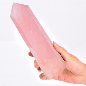 Rose Quartz Healing Crystal Wand Point Large Obelisk Tower Pink 6 Faceted Reiki Chakra Meditation Therapy 2-2.5 LBS