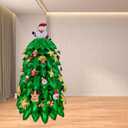 Christmas Santa Claus Balloon -Christmas Balloons Tree 4D Xmas Party Decorations, Self-Standing Balloon inflate with air Mylar Foil Balloons for Party Indoor Decorations