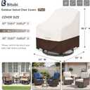 Bitubi Waterproof 2 Pack Outdoor Swivel Chair Cover for Patio Chair Size Up to 33W x 35D x 38.5H inch,Outdoor Lawn Patio Furniture Covers (Brown)