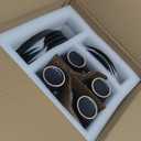 Plates and Bowls Sets, 16 Pieces Dinnerware Sets, Service For 4, Black