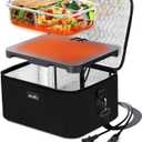 Aotto Electric Lunch Box Food Heater - 12V/24V/110V 3-in-1 Portable Oven & Food Warmer, Heated Lunch Box for Adults, Cook, Reheat, Keep Meals Warm for Car, Truck, Office, Travel, Home - Black