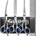 GLADOG Professional 5 in 1 Dog Grooming Scissors Set with Safety Round Tips, Sharp and Heavy-duty Pet Grooming Shears for Cats