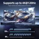 llano HDMI 2.1 Switch 2 in 1 Out 8K@60Hz 4K@120Hz, HDMI Switcher 48Gbps Bidirectional, Supports VRR HDR10 Dolby Atmos, for PS5 Xbox Apple TV Roku Switch 2, Aluminum Alloy Case