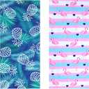 2 Pack Microfiber Oversized Lightweight Beach Towel for Adults Women Men, Reversible 71" x 32" XL Extra Large Thin Quick Dry Sand Free Pool Towels for Travel Sport Swimming Camping Picnic Yoga Gym (Pineapple & Flamingo)