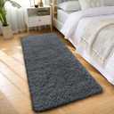 OLANLY 3x6 Machine Washable Runner Rugs for Hallway, Soft Fluffy Shaggy Bedside Rugs for Bedroom, Living Room, Indoor Floor Carpet for Kids Girls and Boys, Nursery Rooms, Home Decor Aesthetic, Grey