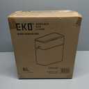 EKO Automatic Bathroom Trash Can with Lid, 2.1 Gallon Touchless Garbage Bin with Removable Bucket, Slim Stainless Steel Garbage Bin, Motion Sensor Trash Can for Bathroom, Bedroom, Office, White