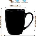 Urbanstrive 16 oz Large Coffee Mugs Set of 4 Ceramic Coffee Mug White Coffee Cups Tea Cups Idea Gift for Women Men House Warming Gifts New Home Office, Black 4 Pack