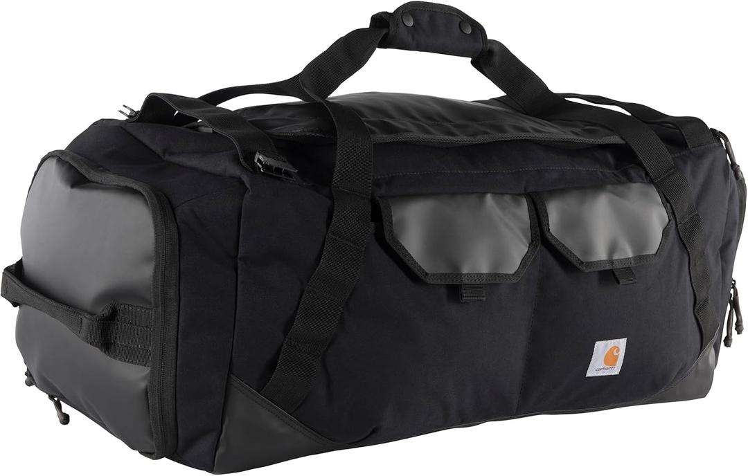 Carhartt Heavy Haul Utility Duffel Bag's, Water-Resistant Packable Bag for Jobsite, Gym, and Travel (Black)