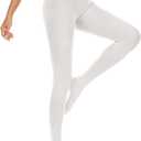 Tights for Women, 80D Semi Opaque High Waisted Pantyhose, Footed Run Resistant Dance Tights Stockings (White, XXXL)