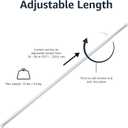 Amazon Basics No Drill Spring Tension Curtain Rod, Adjustable 54-90" Width, Chrome, Classic Finial