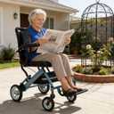 20 Lbs Wheelchair for Adults, Transport Wheelchair Lightweight Foldable, Ergonimic Travel Wheelchair, Aviation Aluminum Frame Holds 220LBS for Seniors Travel & Daily Use