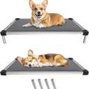 FXW TitanNest Chew-Proof Elevated Dog Bed, Raised Cot for Indoor/Outdoor/Camping Use, Durable & Washable Padded Pet Bed for Medium Dogs, 41.0" L x 27.0" W x 5.0" H, Gray