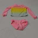 Hurley Girls Long Sleeve Rash Guard 2-Piece Swimsuit (3T, Pink Flamingo)