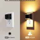 VOLISUN Night Lights Plug into Wall, 6 Pack Up and Down LED Night Light with Dusk to Dawn Light Sensor, 3000K Warm White Nightlight for Hallway, Bedroom, Bathroom, Kitchen Black