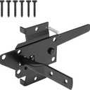 HILLMASTER Heavy Duty Self-Locking Gate Latch for Wooden Fence, Post Mount Automatic Gate Lock Gravity Door Latch Hardware for Secure Pool, Outdoor Garden, Metal Gates Vinyl Fences, Black Finish