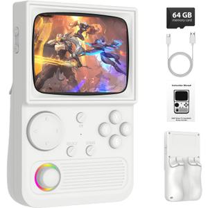 R36T Handheld Game Console White with 3500mAh Battery