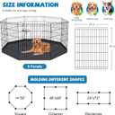 Pet Playpen Dog Pen Foldable Dog Exercise Fence 8 Panels 30 Inch Kennels Pet Playpen Options Ideal for Pet Medium Animals Outdoor Indoor (Playpen with Bottom Pad)