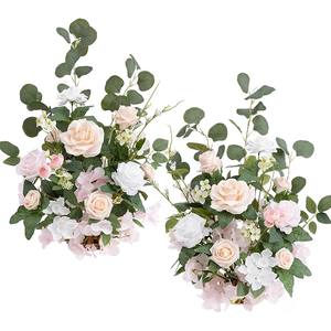 Ling's moment Free-Standing Wedding Aisle Runner Flowers, Blush Pink, 2pcs