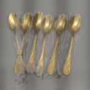 Gold Dinner Spoon Set, Seeshine 7.6-inch Stainless Steel Shiny Gold Table Spoon Silverware, Set of 6