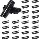 60PCS Greenhouse Clips 1 1/4 Inch Greenhouse Clamps Black Plastic Clamps Garden Buildings Tube Clips for PVC Pipe Greenhouse Films, Sunshade Nets, Row Covers, Shelters, Farming, Gardening