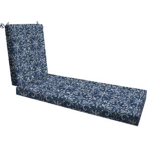 Honeycomb Essentials Outdoor Chaise Cushion, 21" x 70", Boheme Patio Chair Cushion (Boheme Indigo Blue)