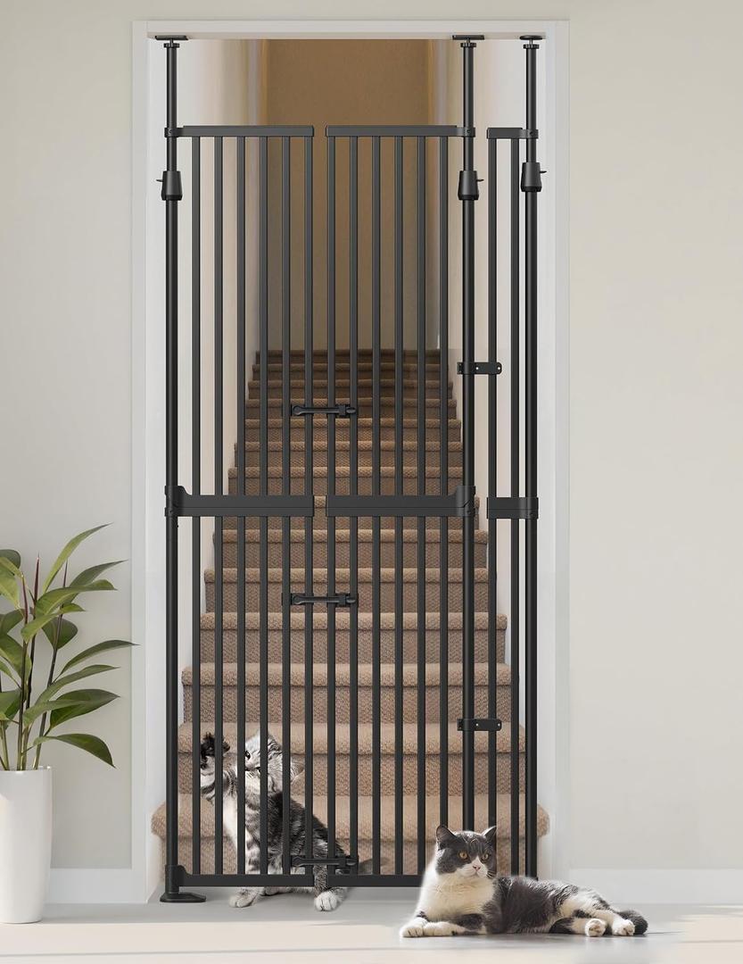 Extra Tall Cat Gate for Doorway, Pressure Mounted Pet Gate