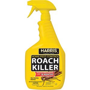 Harris Roach Killer, Liquid Spray with Odorless and Non-Staining 12-Month Extended Residual Kill Formula (32oz)